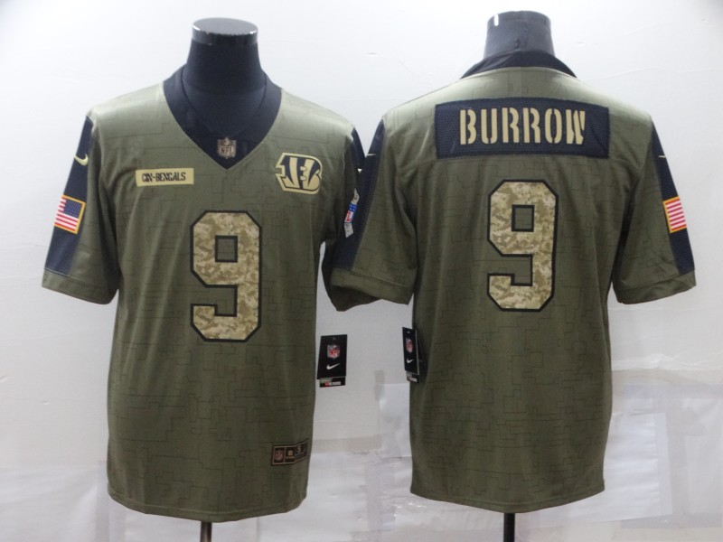 Men's Cincinnati Bengals Joe Burrow #9 Brown Jersey Men's Cincinnati Bengals Joe Burrow #9 Brown Jersey